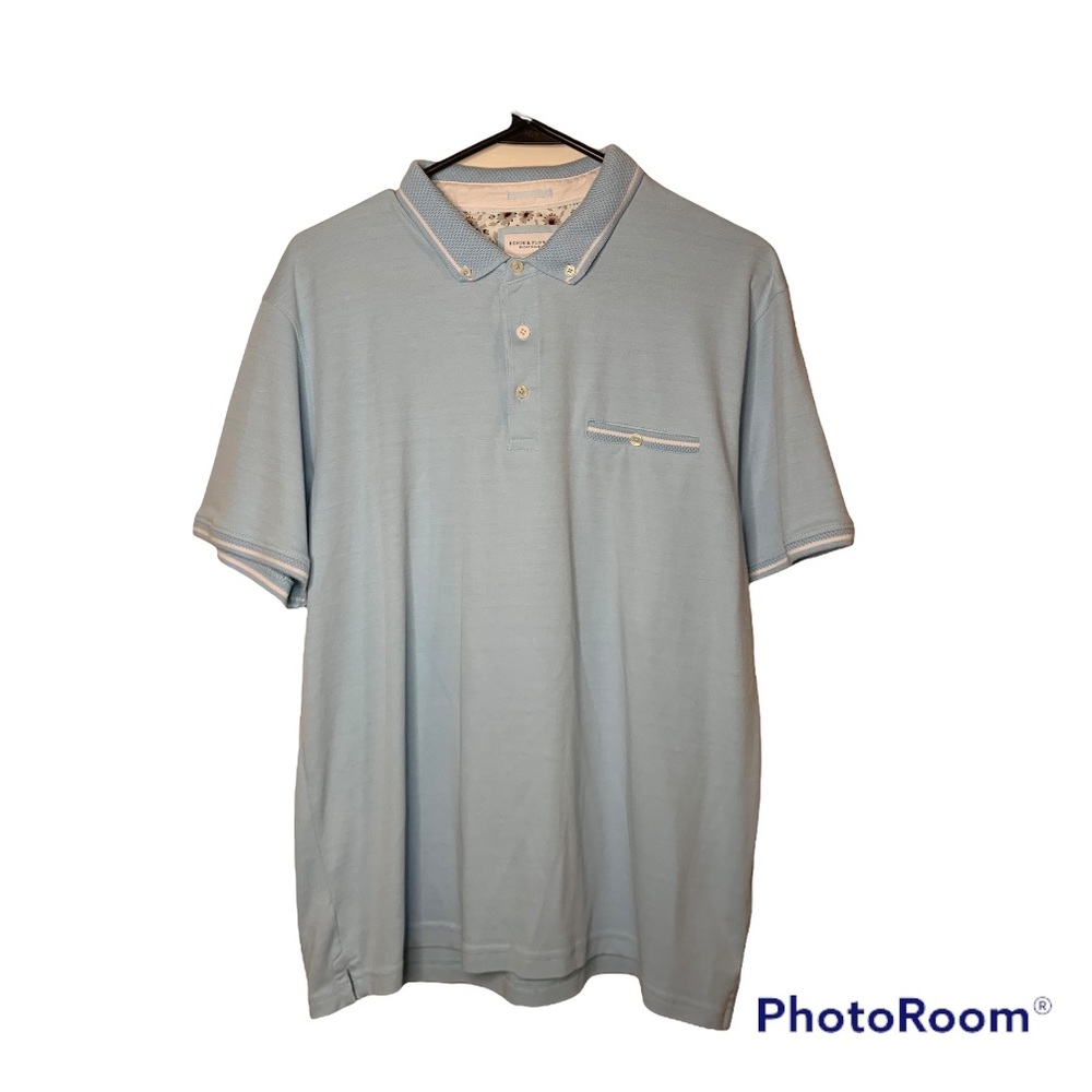 Denim & Flower Polo Shirt